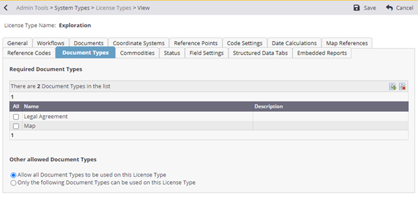 Document Type Tab