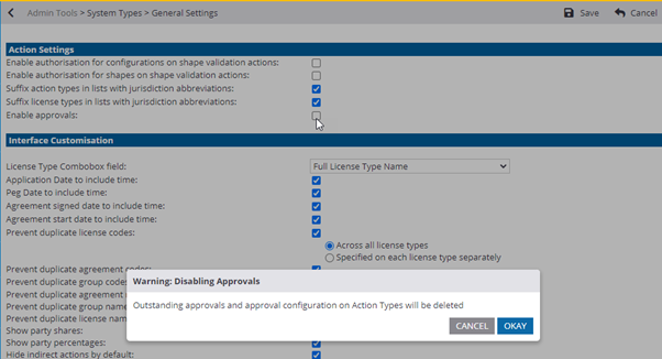 Action Settings