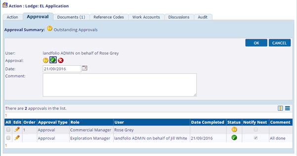 Making approvals